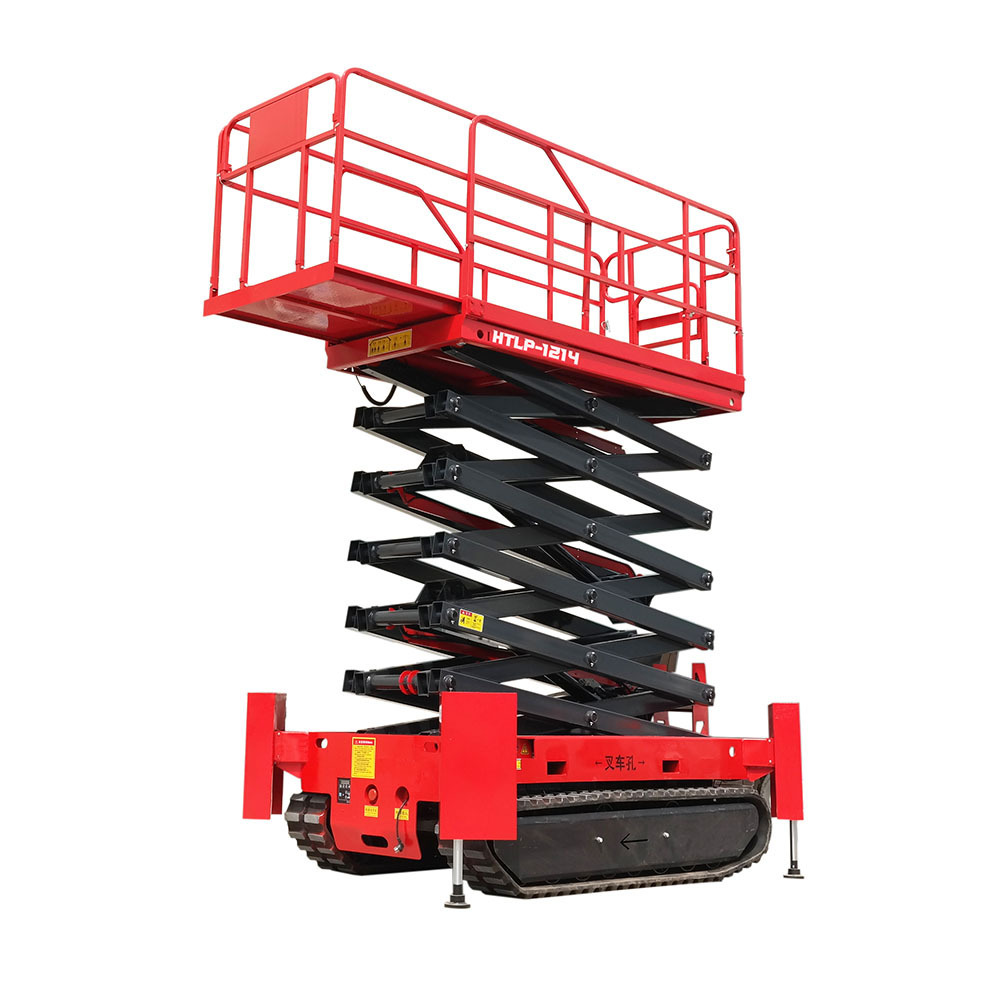 HTLP-0608 Hand Crank Scissor Lifting Platform Portable Single Manlift Platform Window Cleaning Crane 6M 8M 10M 12M