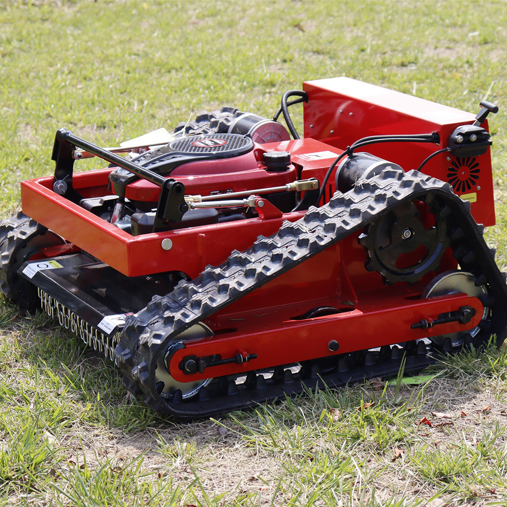 Rubber crawler robot Gasoline Self Propelled Garden remote control Lawn Mower  HT550