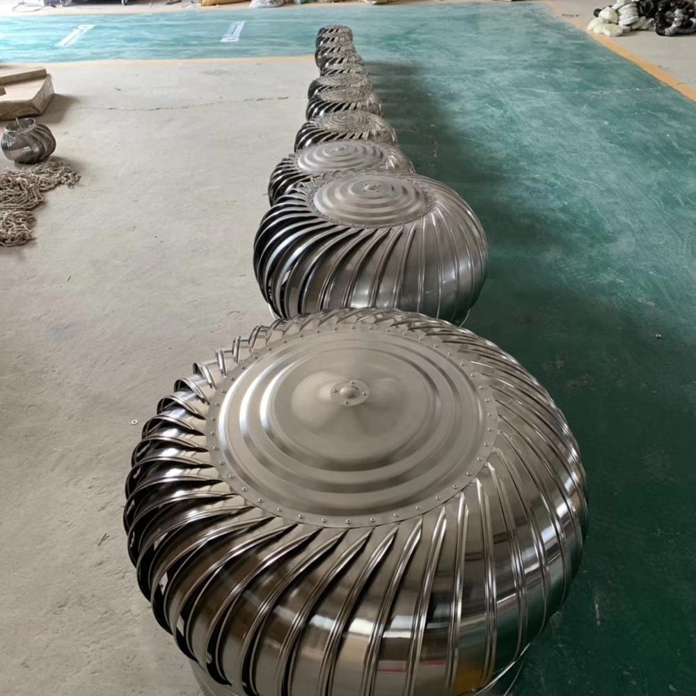 positive pressure Install warehouse top roof steel wind turbine ventilator fan 304 material