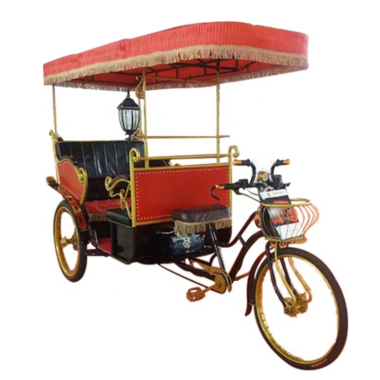 Handwork Three Wheel Tricycle Electric Pedicab Rickshaws for wedding touring