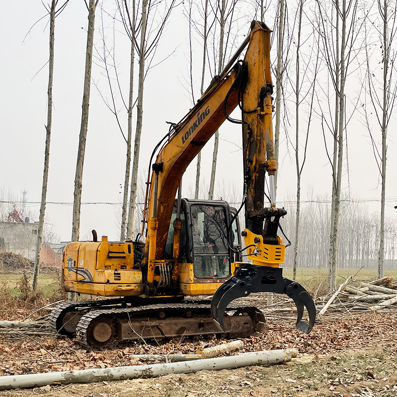 Hydraulic wood cutter grapple 360 degree rotating tree cutting grapple saw for excavator