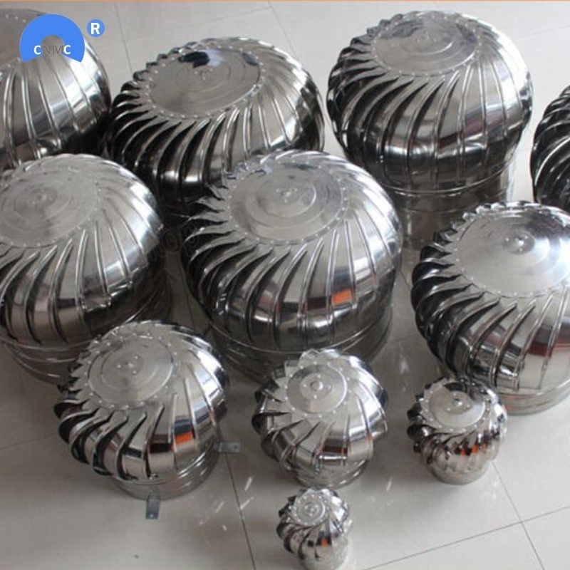 positive pressure Install warehouse top roof steel wind turbine ventilator fan 304 material