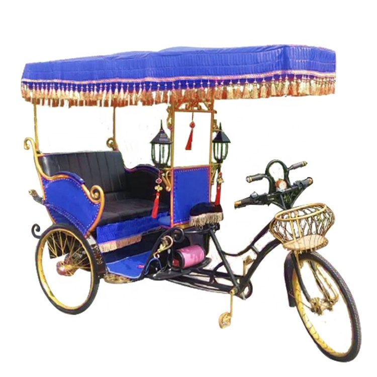 Handwork Three Wheel Tricycle Electric Pedicab Rickshaws for wedding touring