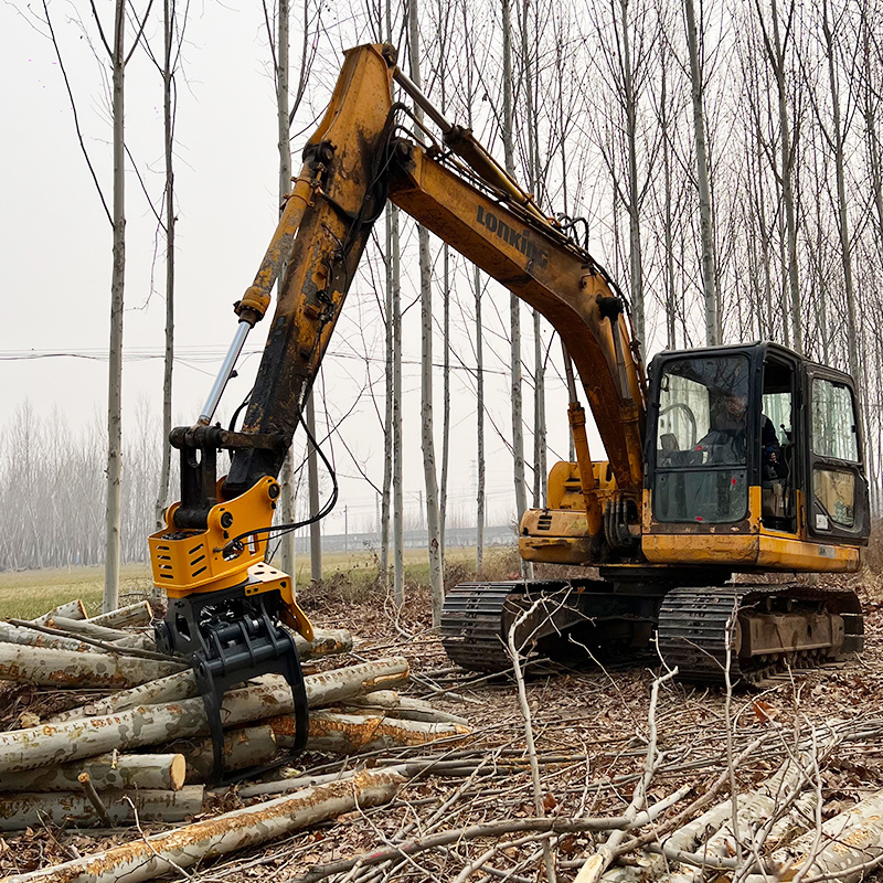 Hydraulic wood cutter grapple 360 degree rotating tree cutting grapple saw for excavator