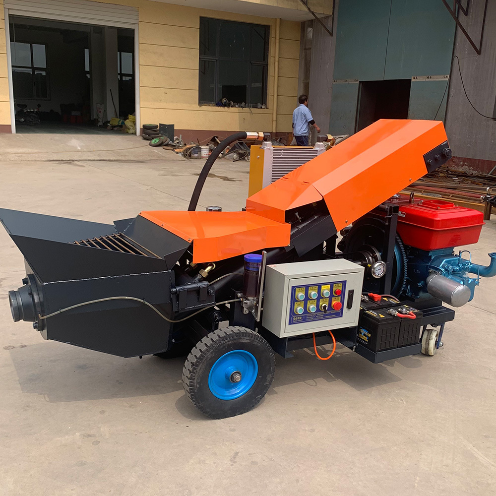 Mobile mini concrete pump secondary structure pump with diesel engine