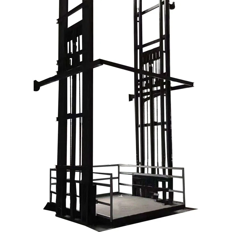 Customized Warehouse Hydraulic Guide Rail 2 Post Tricycle Freight Elevator Electric Cargo Lift Machine Custom Chain Provided