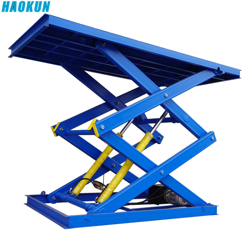 2023 SJG 2Ton heavy stationary fixed hydraulic electric scissor car lift work platform transport elevator table price with CE