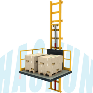 Diy Vertical Material Full Caged Enclosed Cargo Load Hydraulic Lifter Double Rail Construction Site Cargo Lift