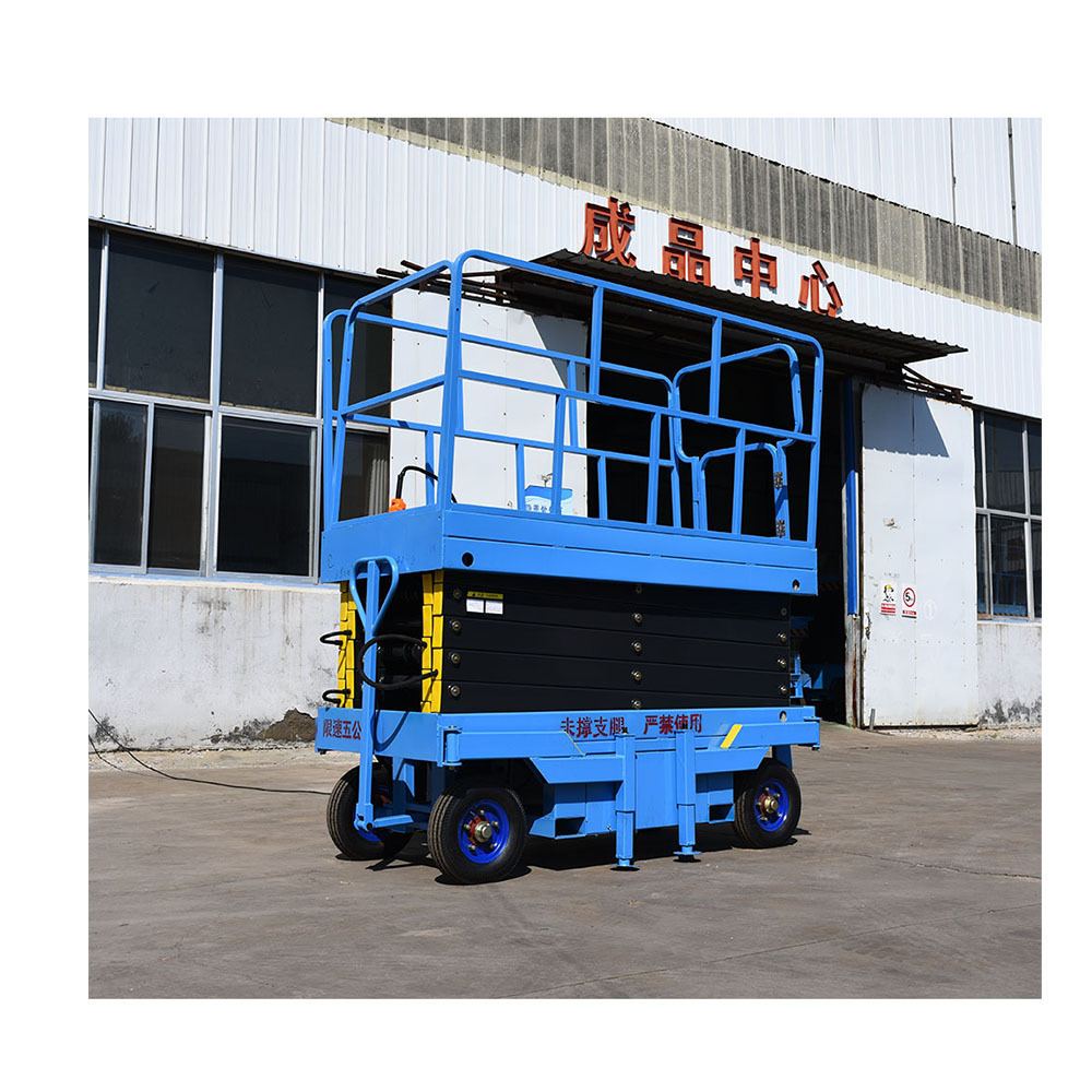 wireless electric scissor lift table with outriggers battery