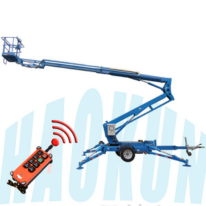 360 Spin 8-20m 200kg Towable Telescopic Boom lift Electric or Diesel Hydraulic cherry picker spider boom Lift