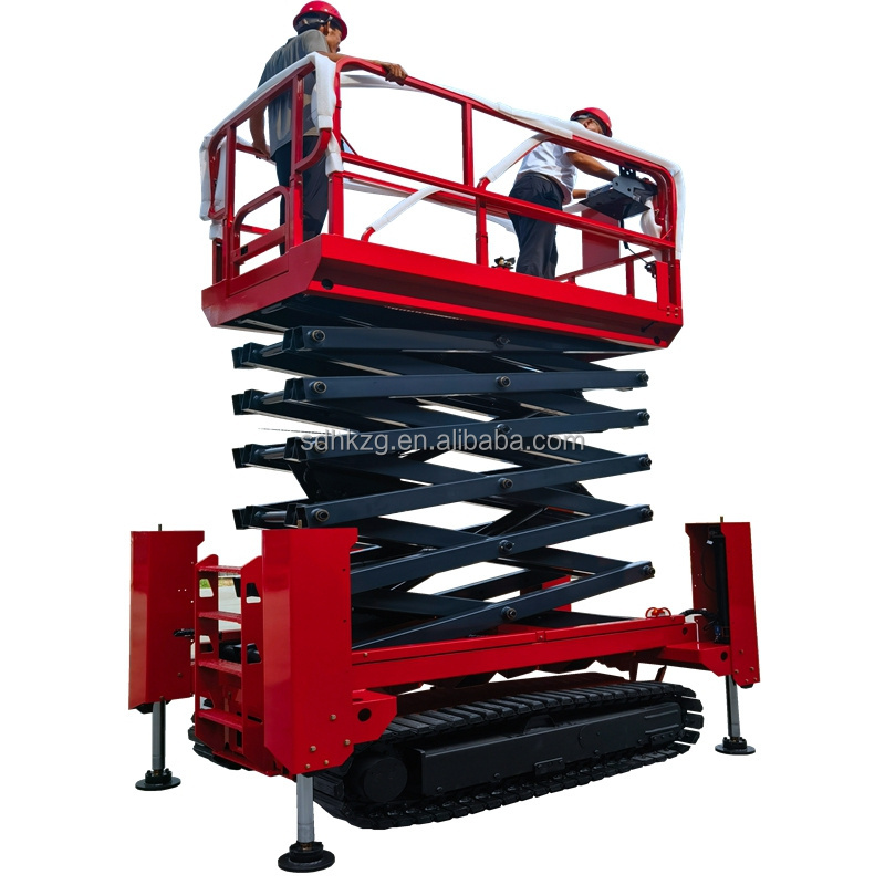 Hydraulic Elevation Platforms Mobile Track Sissor Lift With Ce Movable Scissor Lift Platform