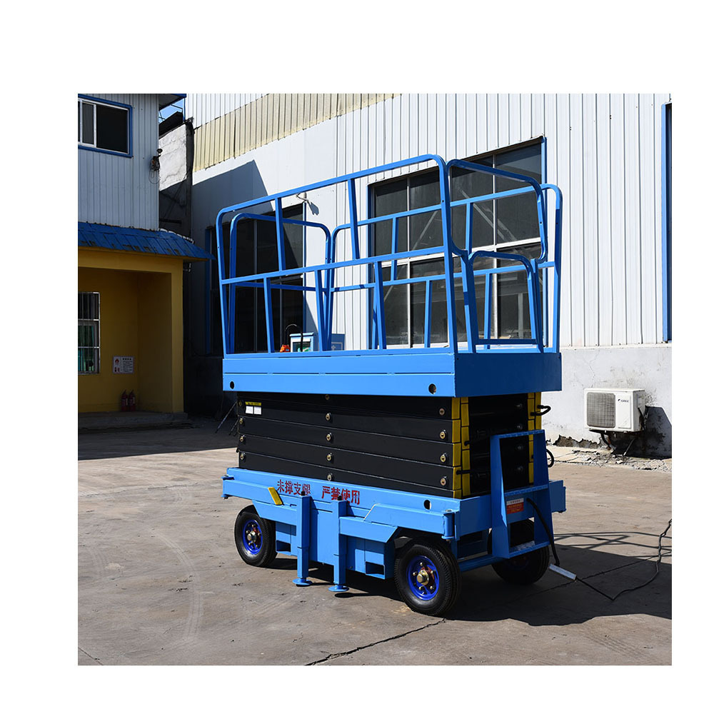 wireless electric scissor lift table with outriggers battery