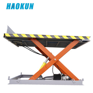 Customized Hydraulic stationary scissor lift platform loading dock 5 ton X-Lift table with extension ramp