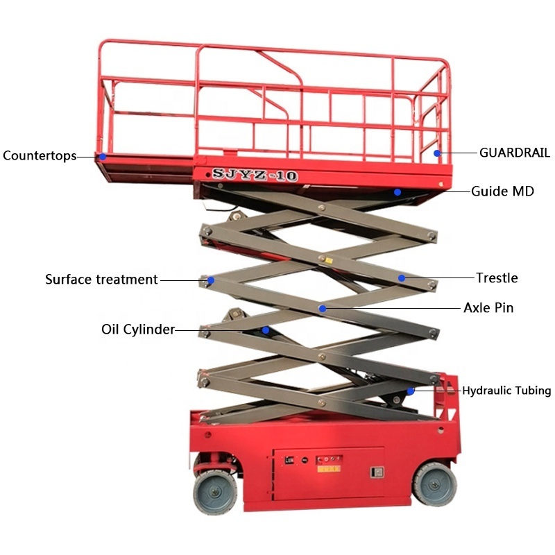 6-18 m Scissor lift scaffolding 18m 500kg Hydraulic electric lift mobile scissor shear fork wheel scissor lift platform