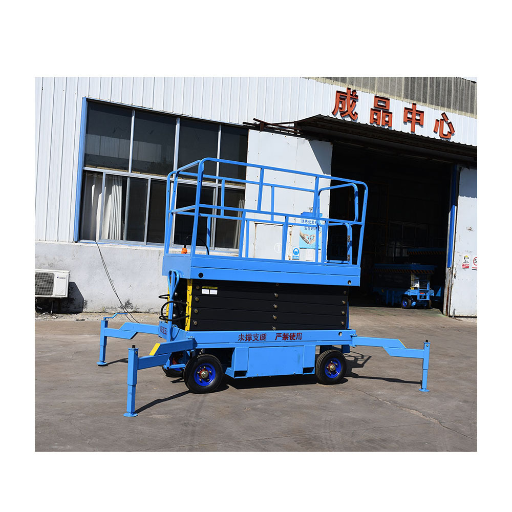 wireless electric scissor lift table with outriggers battery