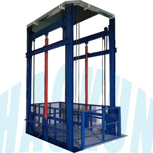 Single Dual Guide rail Full Caged Enclosed Waregouse Full Caged Enclosed Cargo Lift Platform Goods Lift Dumbwaiter