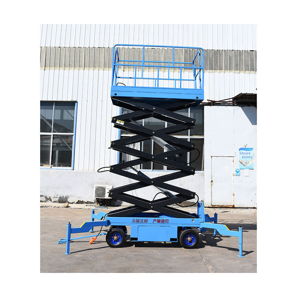 wireless electric scissor lift table with outriggers battery