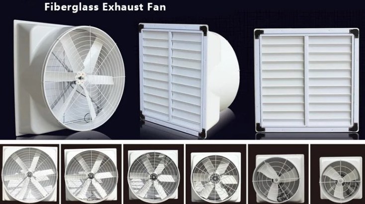 50  Inch Fiberglass Poultry Exhaust Fan For Broiler House With Plastic Blades