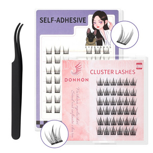 New Arrival  Individual Self Adhesive Lashes Glue-free Diy Eyelashes Pre-Bond Technology Long Lasting Press On Lashes