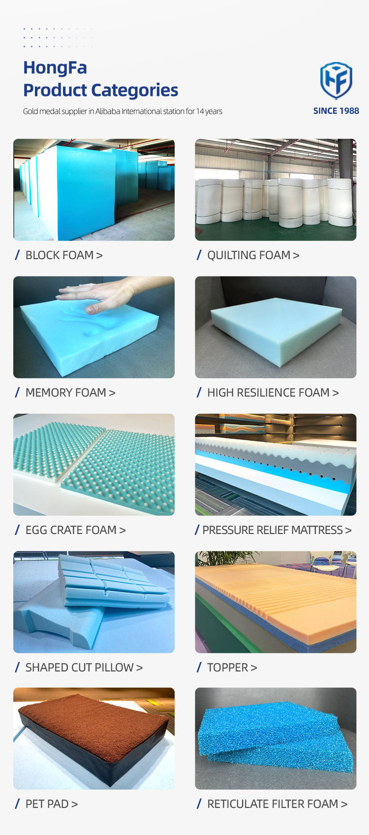 Wholesale sponges high density polyurethane foam high density mattress block square material foam