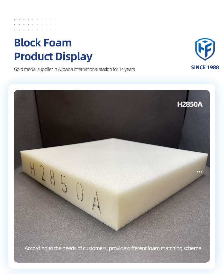 Factory direct sales block foam customized high quality 6.3cm squishy furniture high density flexible polyurethane foam