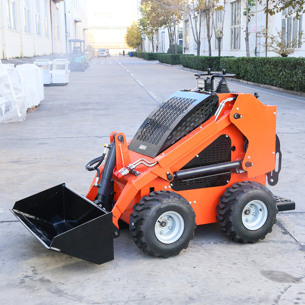 Cheapest EPA EURO5 Walk Behind Mini Loader stand on Skid Steer Loader With Bucket