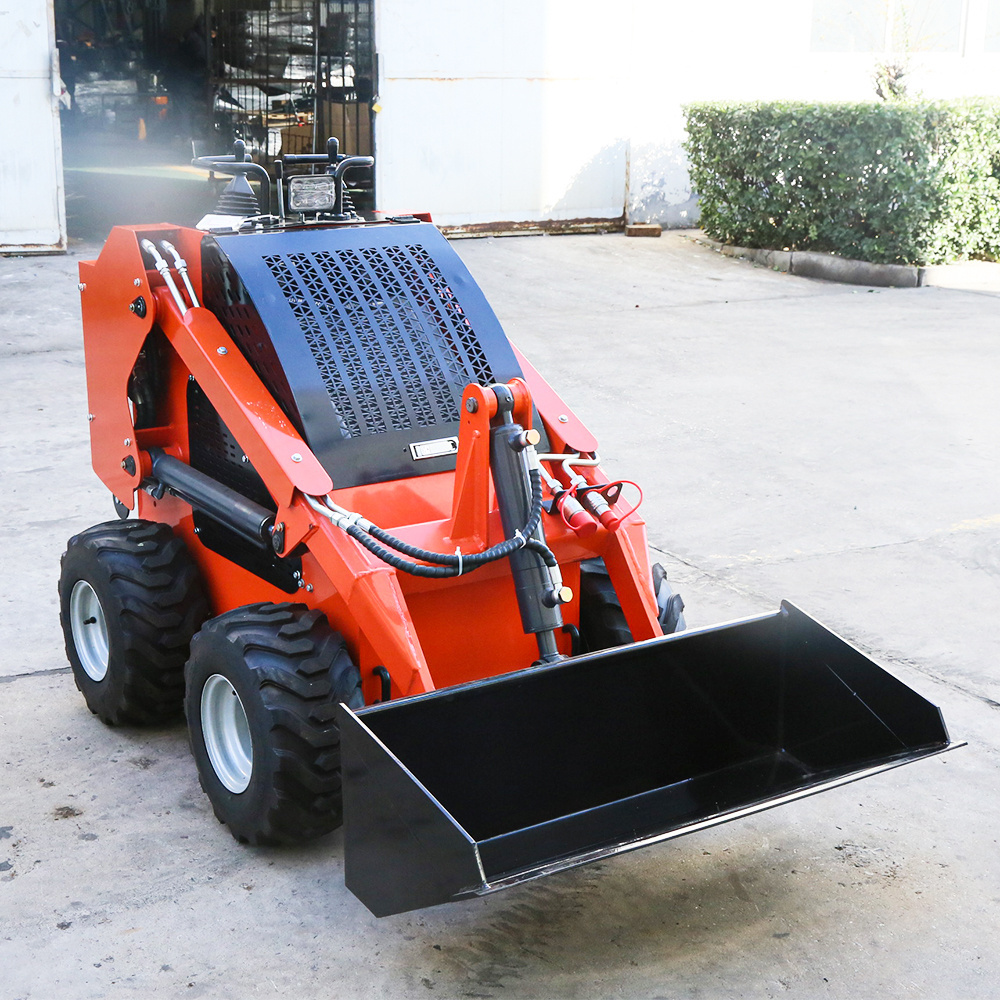 Cheapest EPA EURO5 Walk Behind Mini Loader stand on Skid Steer Loader With Bucket