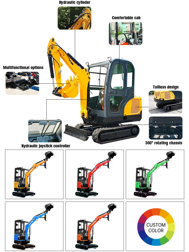 Free Shipping Ce/Epa Euro 5 Mini Digger Hydraulic Bager Mini Bagger 0.8ton 800kg Mini Excavator Prices