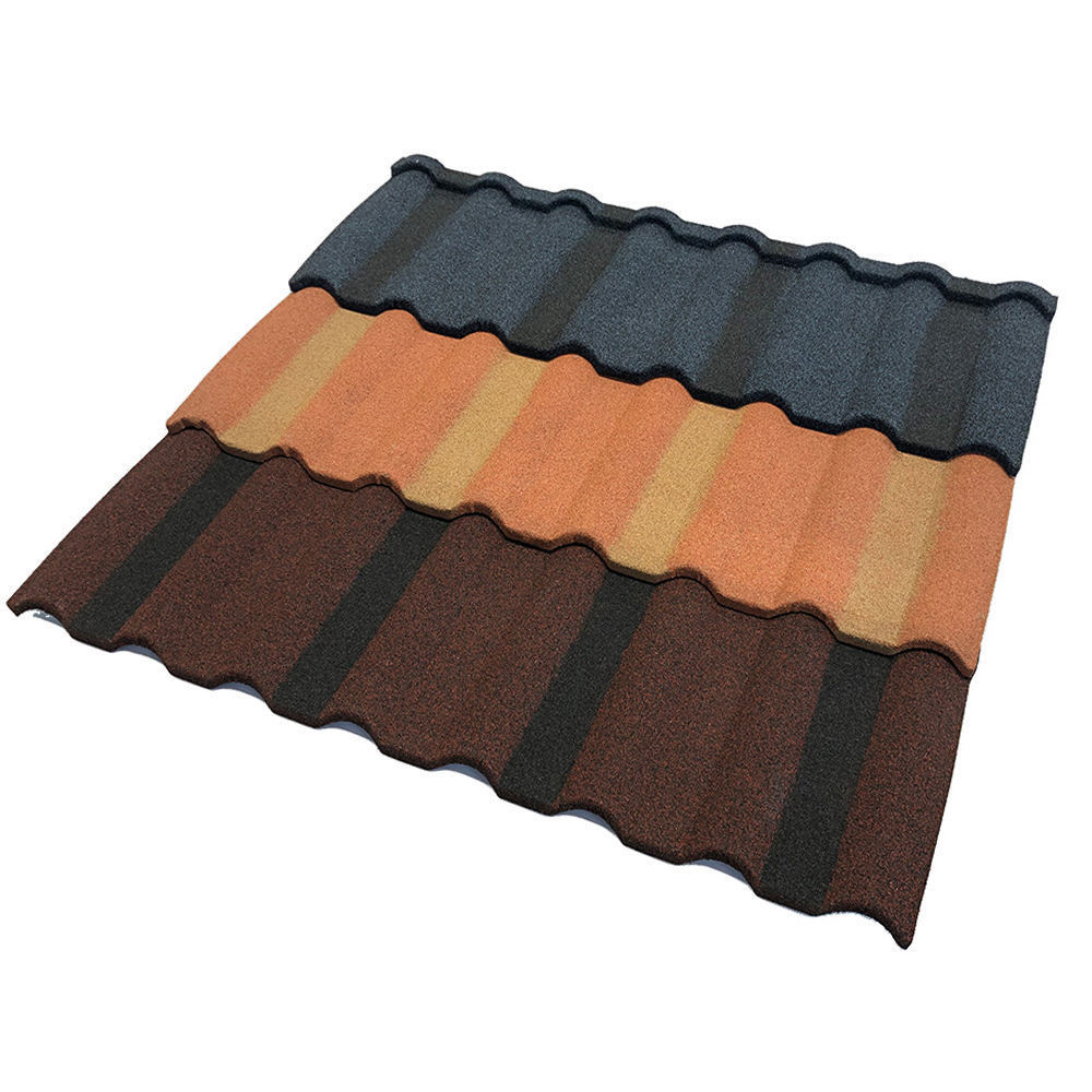 Economy Bond Style 50 Years Warranty Waterproof Natural Stone Coated Zinc Steel Roof Tiles