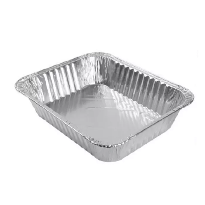 Factory price customized food packaging Disposable tin foil plate BBQ pan Food aluminum foil container tray and plastic cover