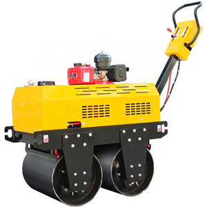 Wholesale Walk Behind Double Drum Vibration Compactor Road Roller With GX390 Engine