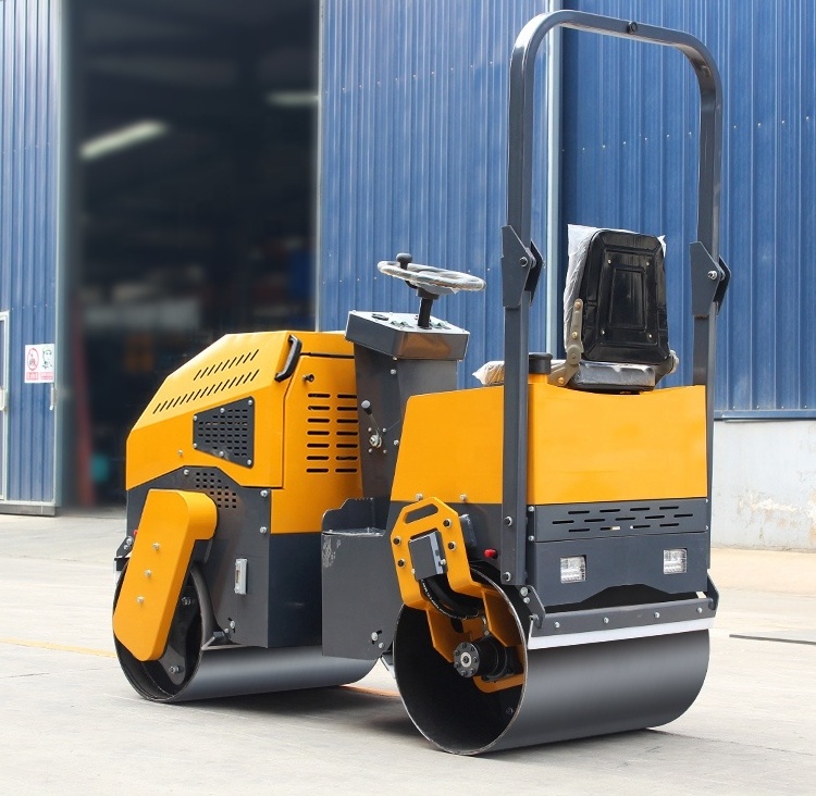 Best Selling 1000kg Rubber Wheel Road Roller Ride On Compact Road Roller