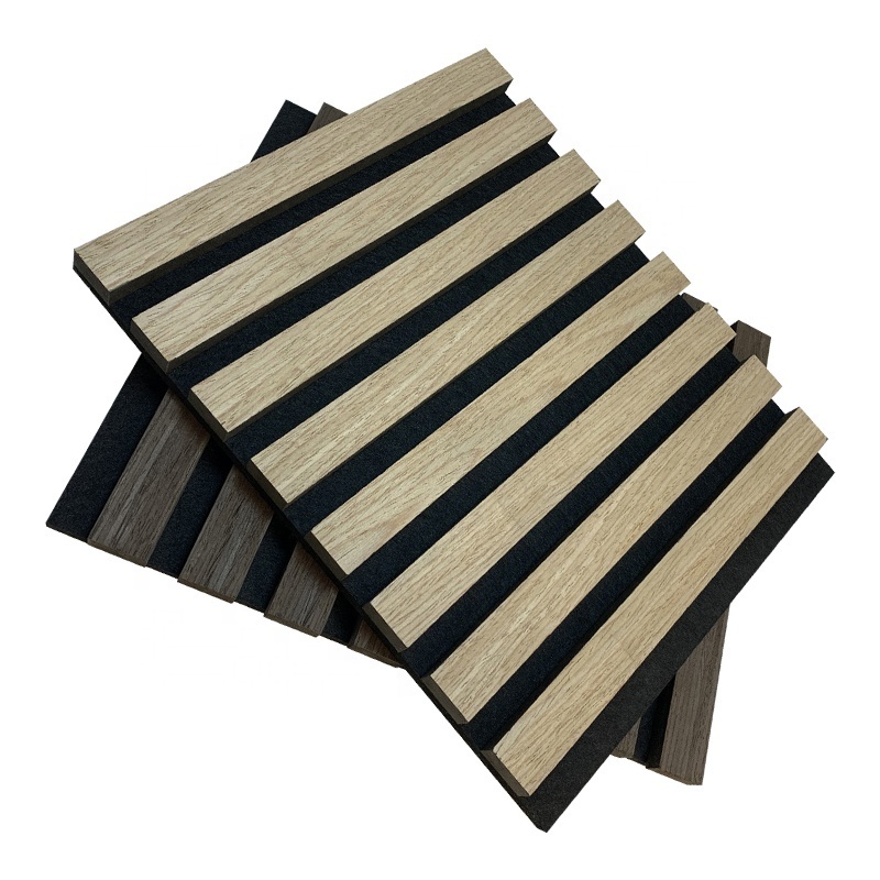 Haoran Factory Price Slatted Wooden Acoustic Panel Akupanel Polyester Fiber Decorations For Music Studio Equipment