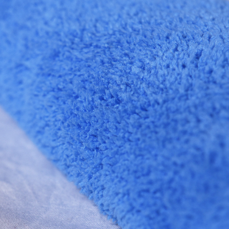 Blue polyester microfiber mop cleaning cloth factory custom woven coral fleece flat Circular knitting fabric