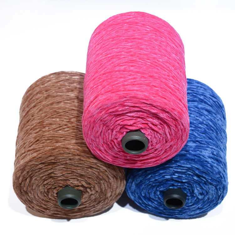 Factory dyed polyester fancy yarn giant super chunky chenille yarn for Hand Knitting Yarn