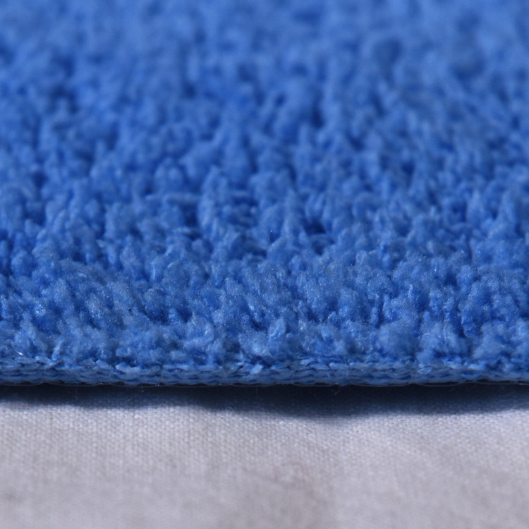 Blue polyester microfiber mop cleaning cloth factory custom woven coral fleece flat Circular knitting fabric