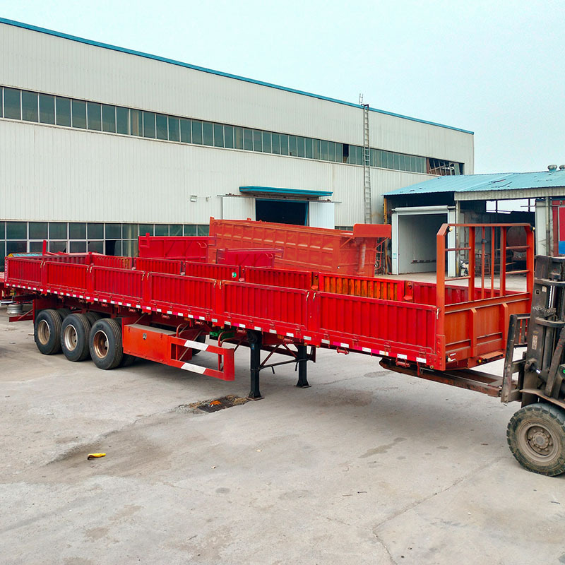 New Tri-axle 40 feet Flatbed truck trailer 40ft flat bed semi trailer sidewall semi trailer for transportation