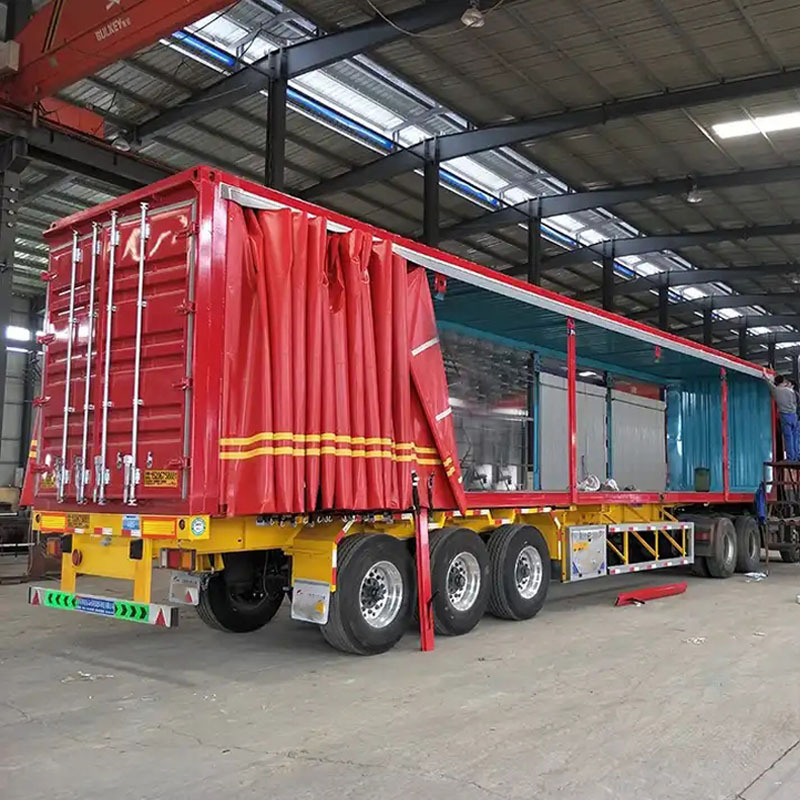 3 Axles Van Truck Trailer Enclosed Box Cargo Transport PVC Tarpaulin Sliding 45FT 40FT Curtain Side Semi Trail