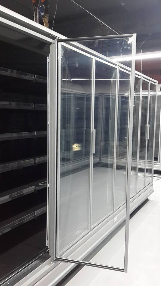 Commercial refrigerated cooler freezer tempered outside mount glass doorsdisplay freezer glass door Factory