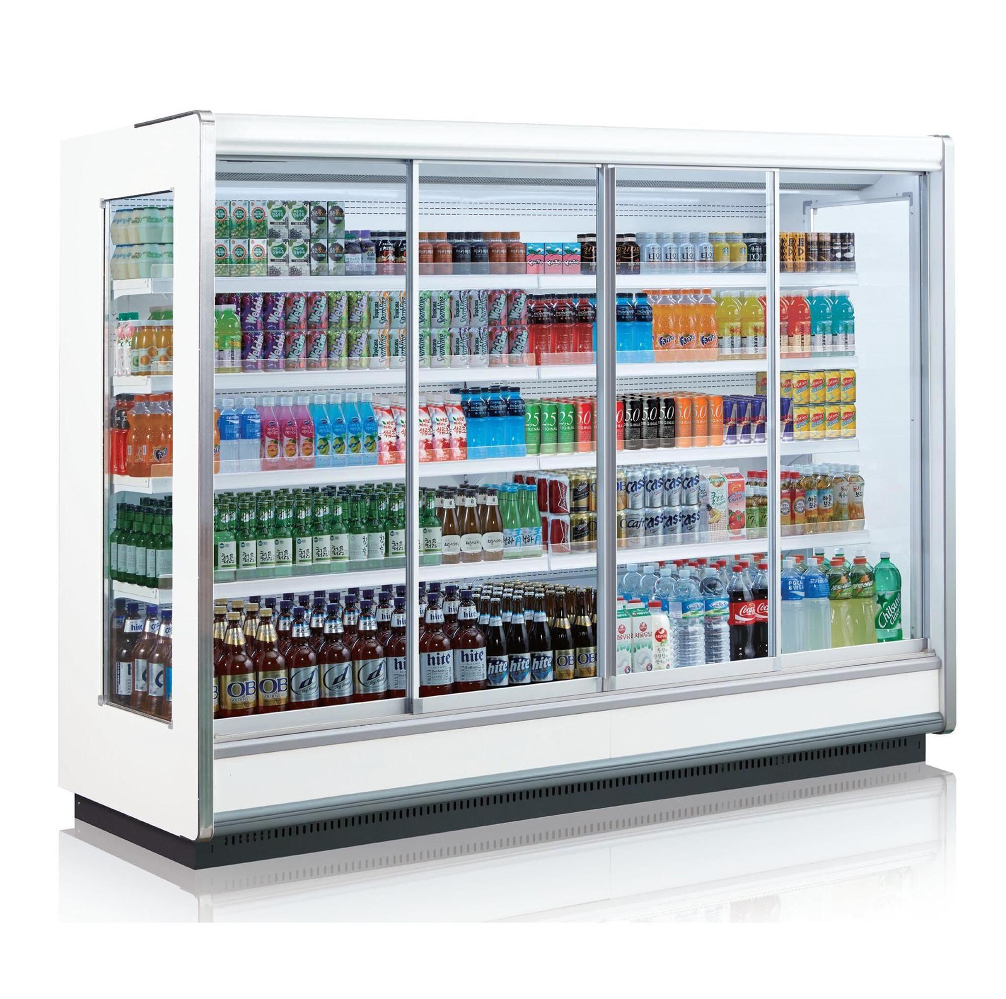 walk in cooler glass door Customized Commercial Sliding Glass Door for cooler or freezer fridge In Supermarket