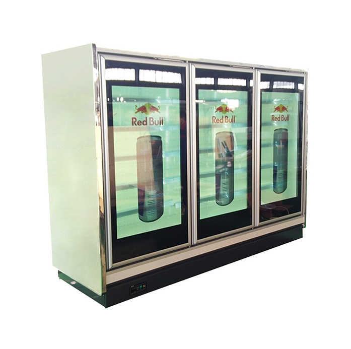 Beverage cooler with  display Transparent LCD refrigerator glass door