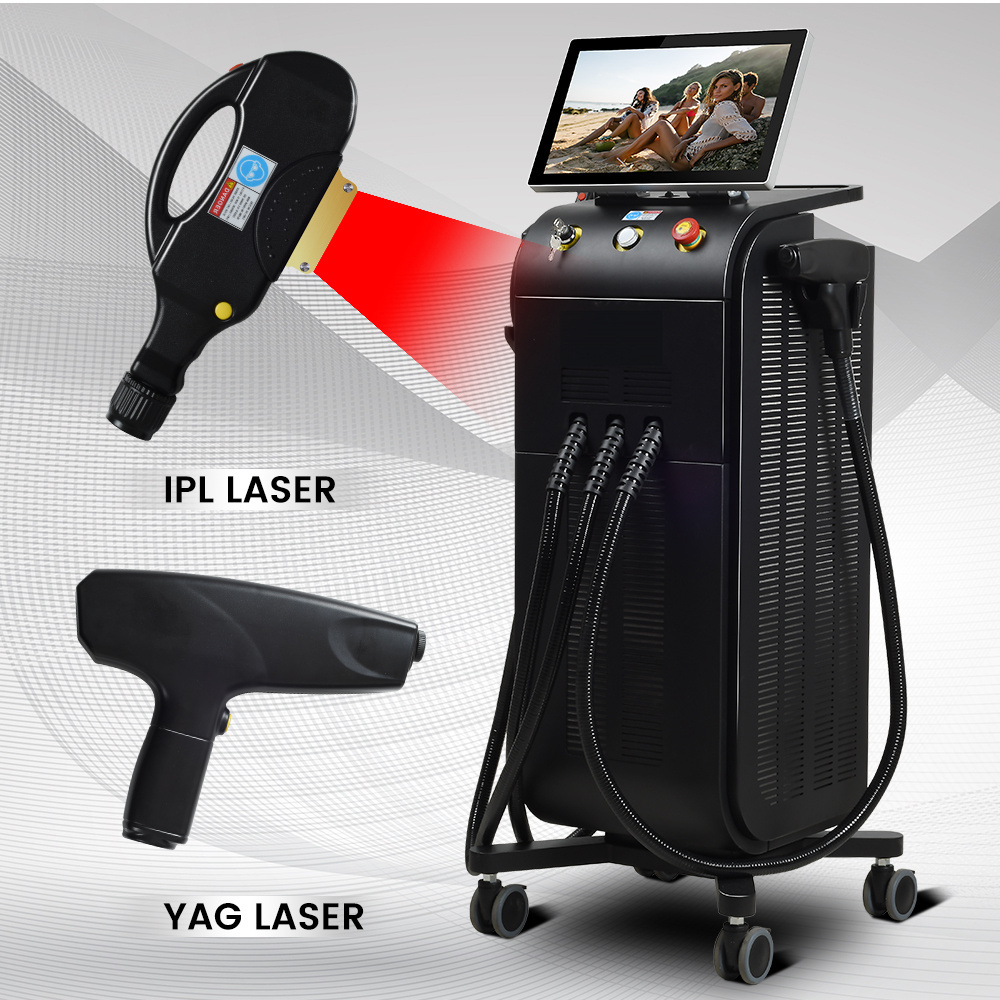 Best sale diode laser 1800W 755 808 1064 commercial 3 in 1 ipl hair removal aesthetic spa equipment and tattoo removal machine