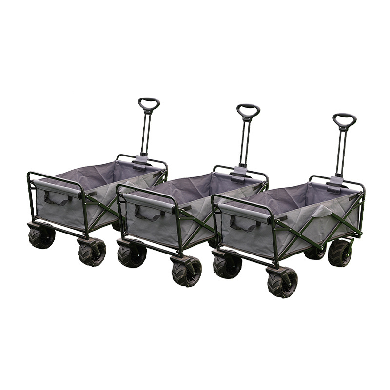 Practical Folding Stroller Wagon Beach Trolley Garden Four-Wheel Foldable Shopping Trolley Fold Up Wagon