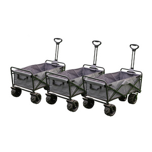 Practical Folding Stroller Wagon Beach Trolley Garden Four-Wheel Foldable Shopping Trolley Fold Up Wagon