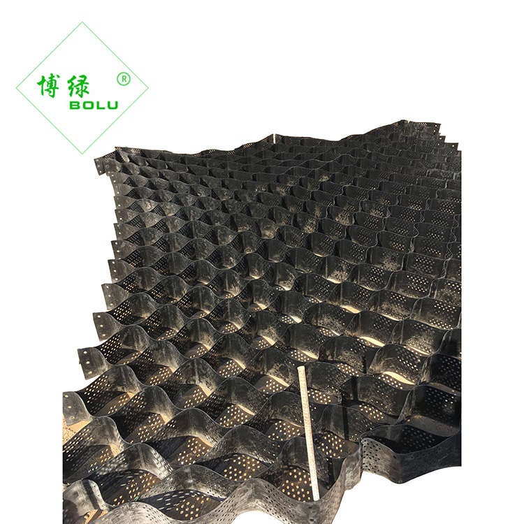 Plastic honeycomb gravel stabilizer and geocell gravel grid for Textured Perforated Smooth