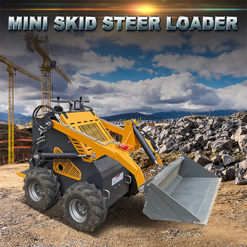 Free Shipping Price Cheap Skid Steer Loader With Track Mini Small Skid Steer Loader