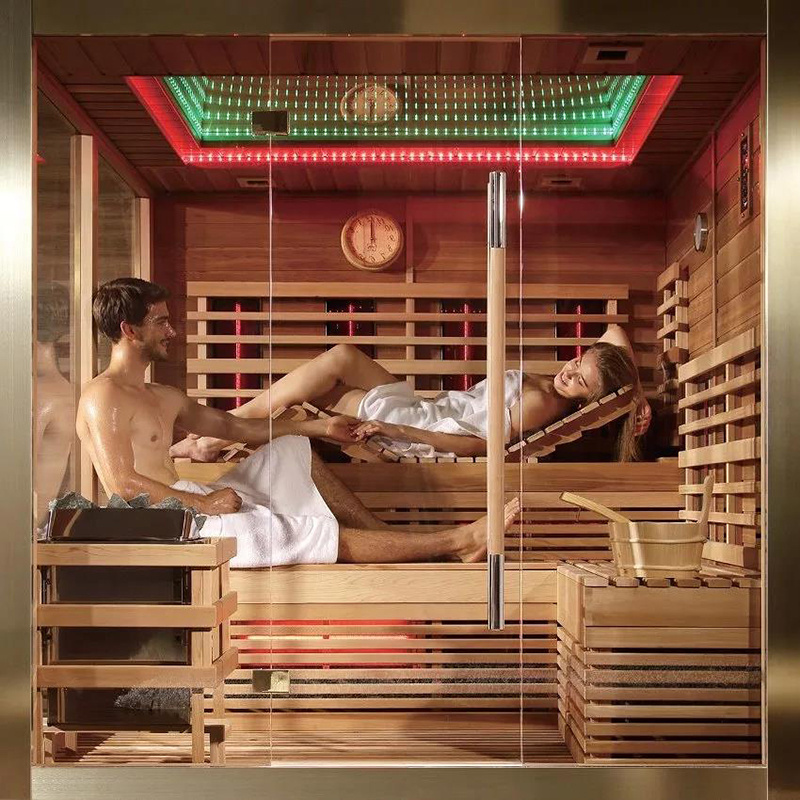 Hot Selling Traditional Finnish 2 Person Far Infrared Indoor Sauna/Shower Room