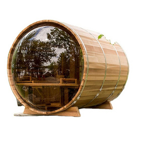 Bestsellers in UK and France Outdoor 4 Person New Wood Steam Room Wooden Sauna Barrel