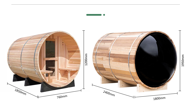 Wholesale Popular Outdoor Barrel Sauna Wood Burning Red Cedar Wood Traditional Sauna Room