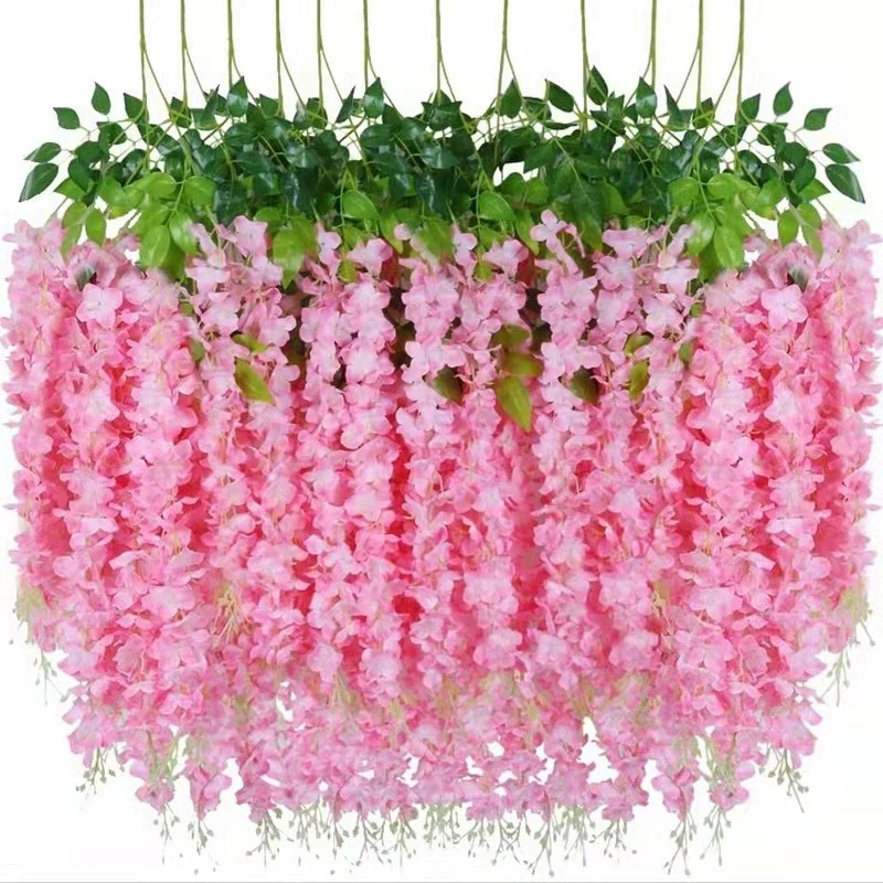 Wisteria Canopy Trees Artificial Tree Faux Chinese Seeds Hanging Flores De Silk Flowers Colors Flower Vine H Semillas